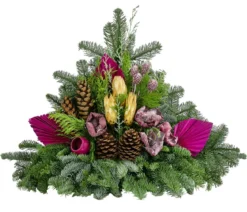 Grabgesteck aus Nobilis-Tanne, rosa, ca. B80/H52/T40 cm