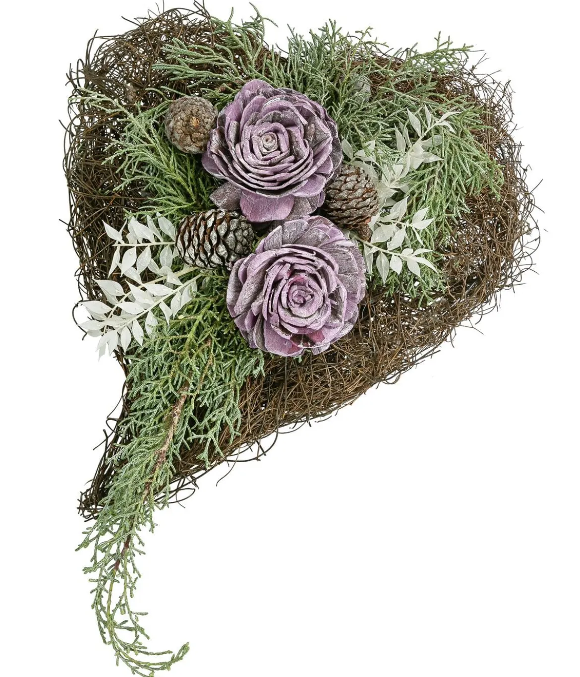 Grabgesteck aus Rebe, rosa/weiß, ca. B22/T30 cm