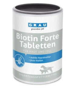 GRAU Ergänzungsfuttermittel für Hunde und Katzen Biotin Forte Haut und Fell Tabletten, 320 g