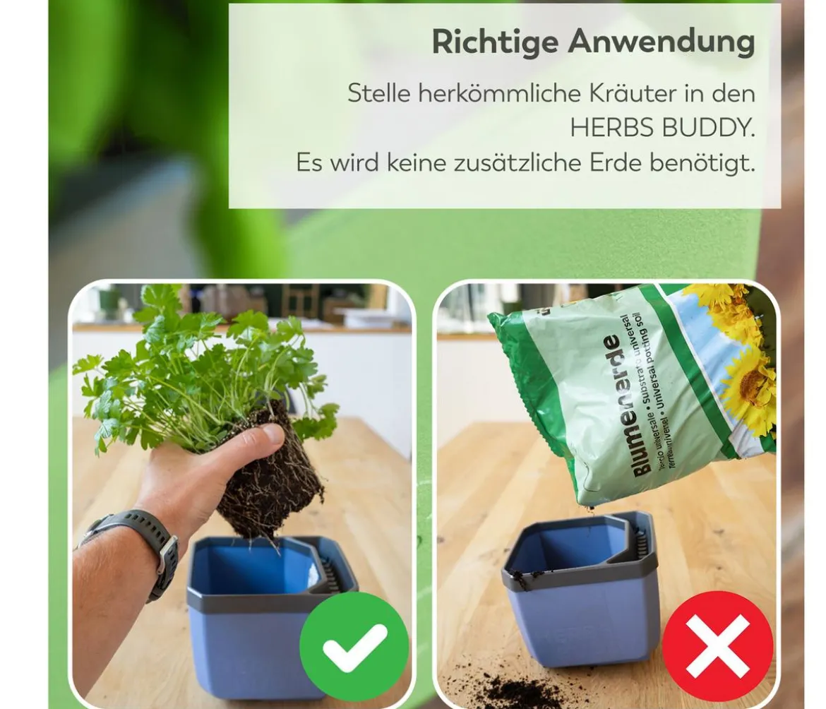 Gusta Garden Kräutertopf Herbs Buddy, ca. B16/H14/T14 cm