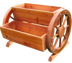 Habau Blumenkasten mit Wagenrad