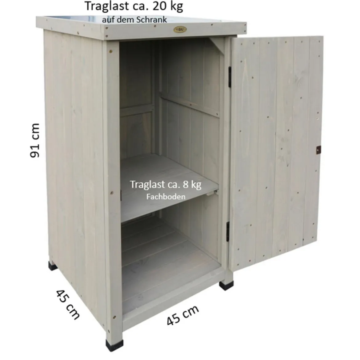 Habau Gartenschrank, ca. B45/H91/T45 cm