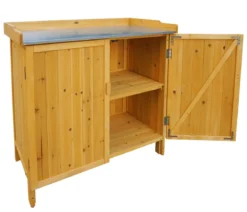 Habau Gartentisch mit Unterschrank, ca. B98/H95/T48 cm