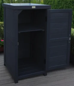 Habau Holz-Gartenschrank Alan, anthrazit, ca. B45/H91/T45 cm