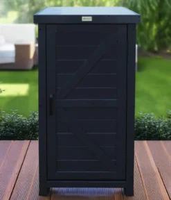 Habau Holz-Gartenschrank Alan, anthrazit, ca. B45/H91/T45 cm