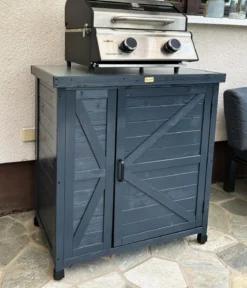 Habau Holz-Gartenschrank Logan, anthrazit, ca. B80/H91/T45 cm