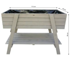 Habau Holz-Hochbeet Alina, hellgrau, ca. B115/H90/T45 cm