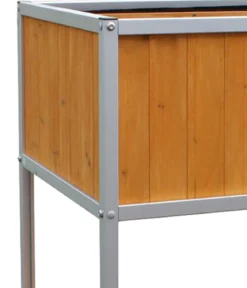 Habau Holz-Hochbeet mit Aluminiumrahmen, ca. B115/H89/T53,5 cm
