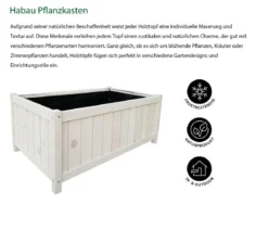 Habau Holz-Pflanzkasten, hellgrau, ca. B79,5/H35/T46,5 cm