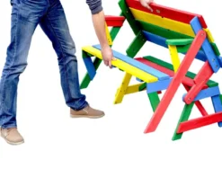 Habau Kinder Picknickbank bunt, 100 x 50 x 62 cm