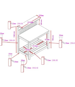 Habau Pflanztisch, ca. B101/H117/T55 cm