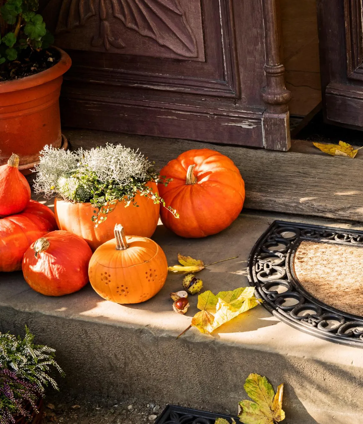 Halloween-Kürbis, ca. Ø12-20 cm, 4er-Set