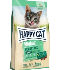 Happy Cat Trockenfutter für Katzen Minkas Perfekt Mix, Geflügel, Fisch & Lamm
