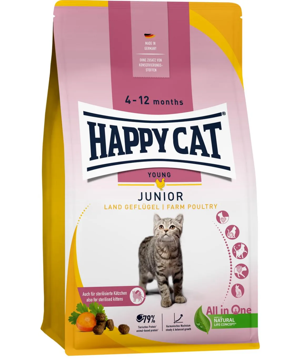 Happy Cat Trockenfutter für Katzen Young Junior