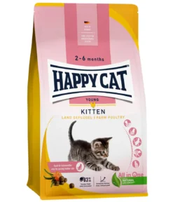 Happy Cat Trockenfutter für Katzen Young Kitten, Land-Geflügel