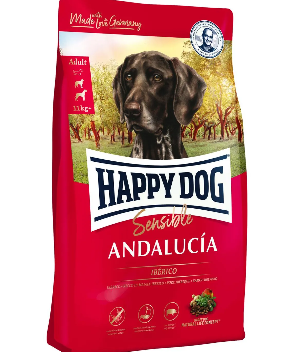 Happy Dog Trockenfutter für Hunde Supreme Sensible Andalucía, Schwein