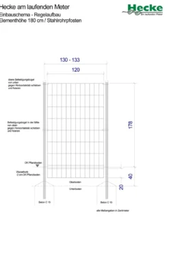 Hecke am laufenden Meter® Color - Efeu mit Clematis, ca. 180 cm