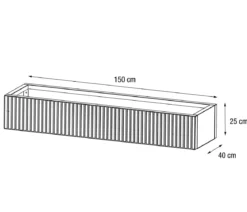 Herstera Metall-Pflanzkasten Deco Planter Xic LED, rechteckig, schwarz/natur