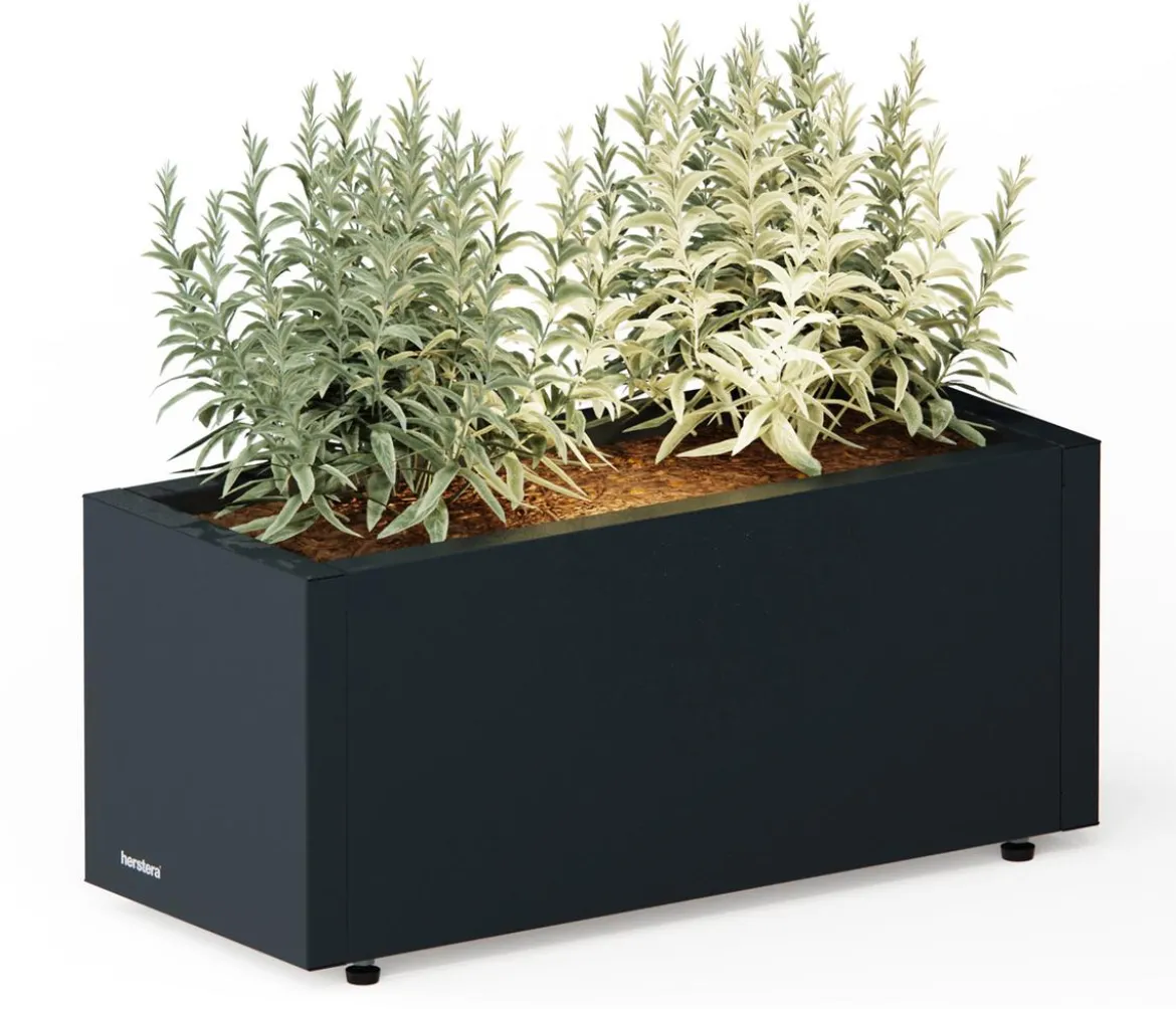 Herstera Metall-Pflanzkasten Cube Balcony LED, rechteckig, anthrazit