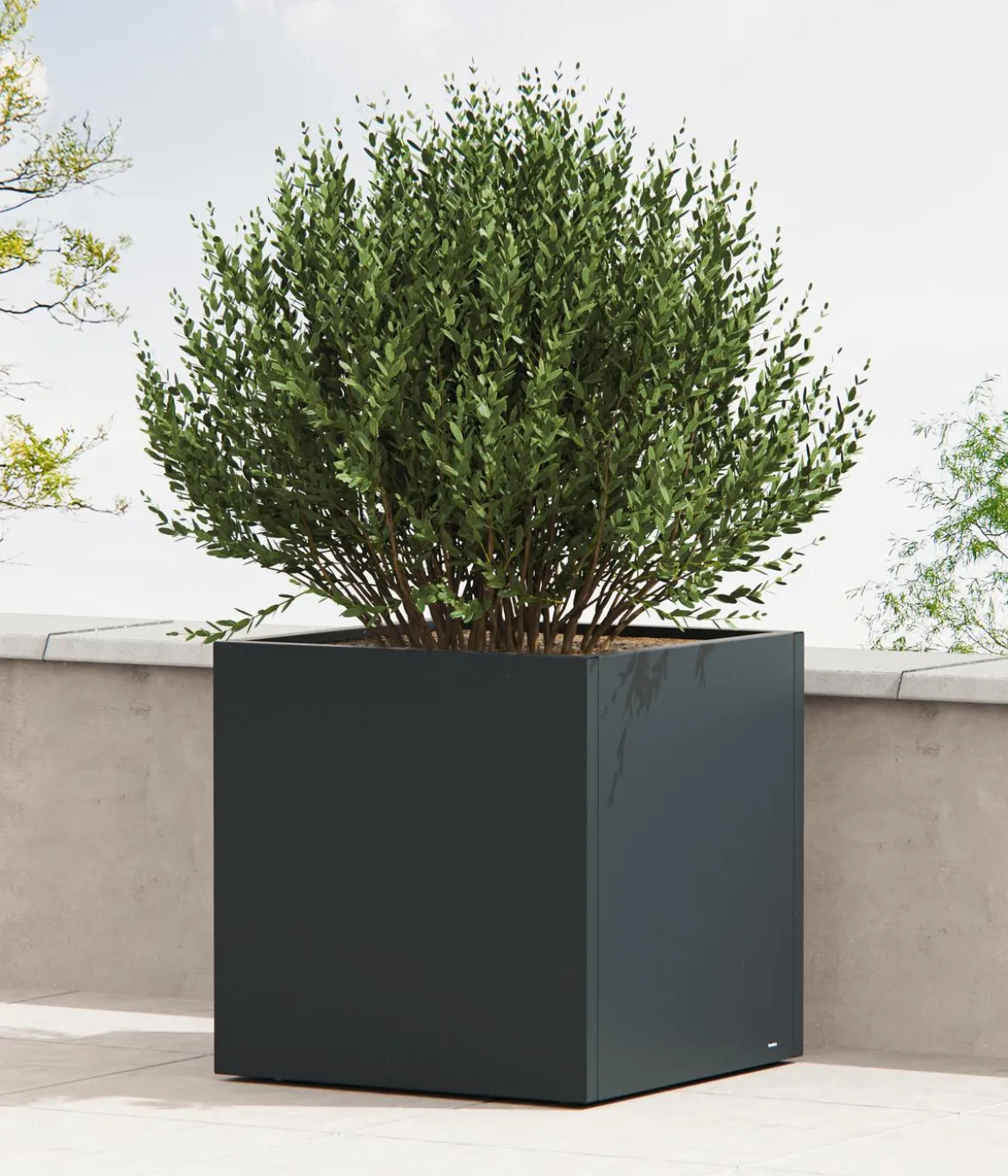 Herstera Metall-Pflanzkasten Cube LED, quadratisch, anthrazit