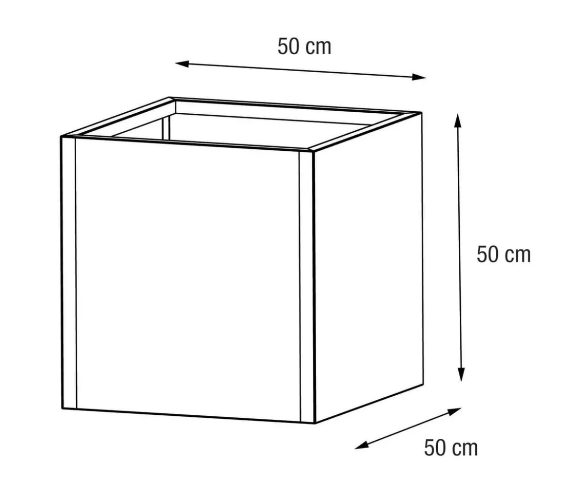 Herstera Metall-Pflanzkasten Cube LED, quadratisch, anthrazit