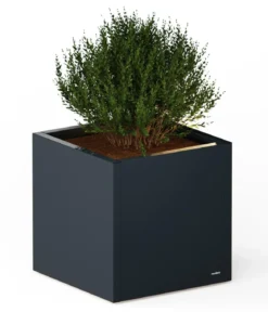 Herstera Metall-Pflanzkasten Cube LED, quadratisch, anthrazit