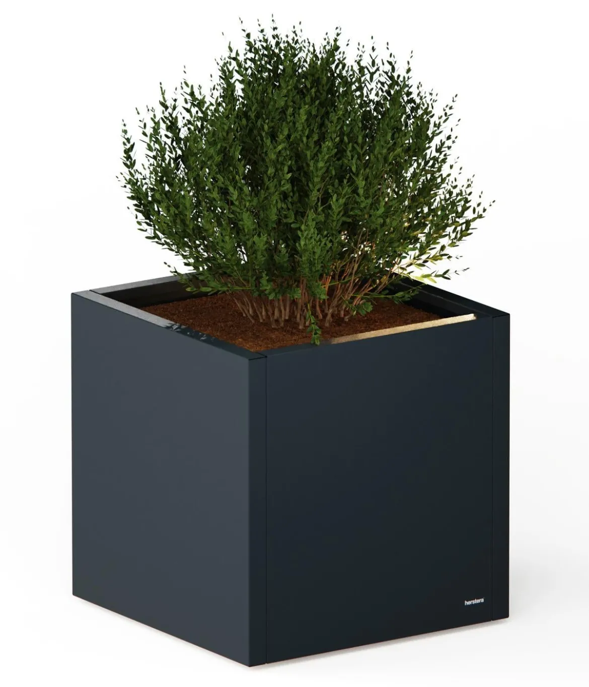 Herstera Metall-Pflanzkasten Cube LED, quadratisch, anthrazit