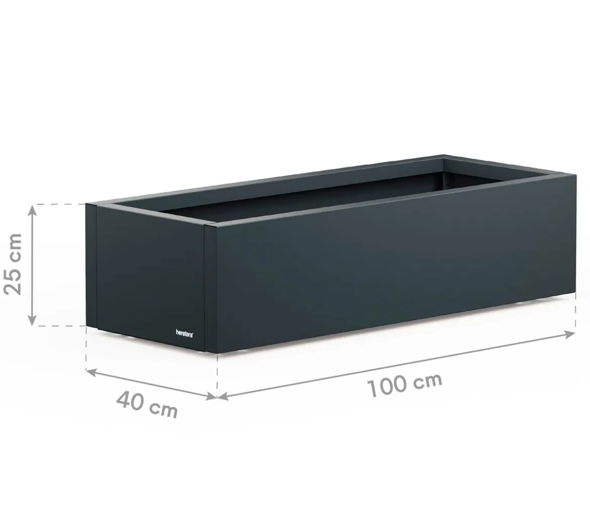 Herstera Metall-Pflanzkasten Cube Xic LED, rechteckig, anthrazit