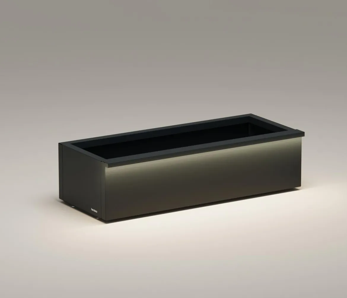 Herstera Metall-Pflanzkasten Cube Xic LED, rechteckig, anthrazit