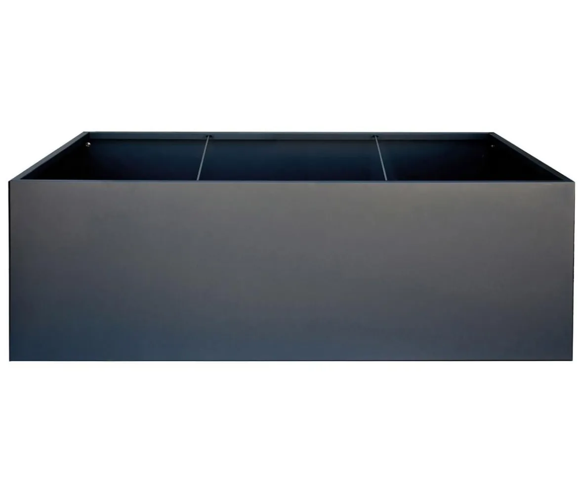 Herstera Metall-Pflanzkasten Cube Edge LED, rechteckig, anthrazit, ca. B150 cm