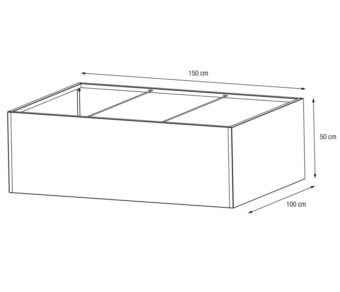 Herstera Metall-Pflanzkasten Cube Edge LED, rechteckig, anthrazit, ca. B150 cm