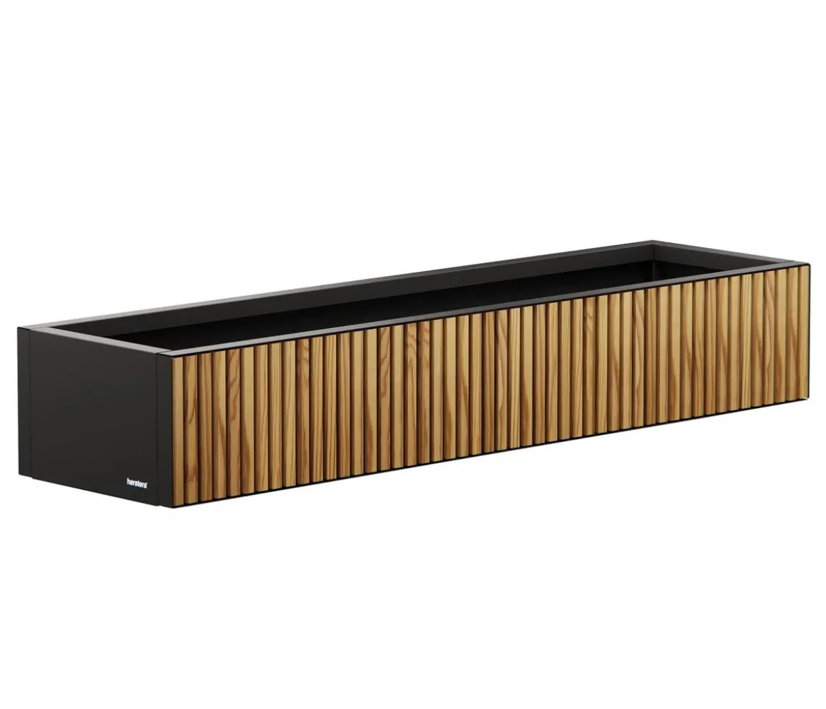 Herstera Metall-Pflanzkasten Deco Planter Xic, rechteckig, schwarz/natur
