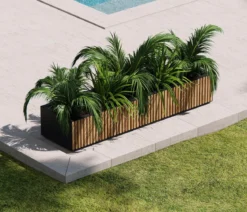 Herstera Metall-Pflanzkasten Deco Planter Xic, rechteckig, schwarz/natur