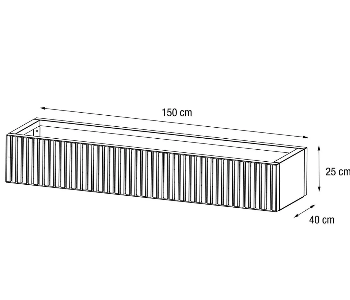 Herstera Metall-Pflanzkasten Deco Planter Xic, rechteckig, schwarz/natur
