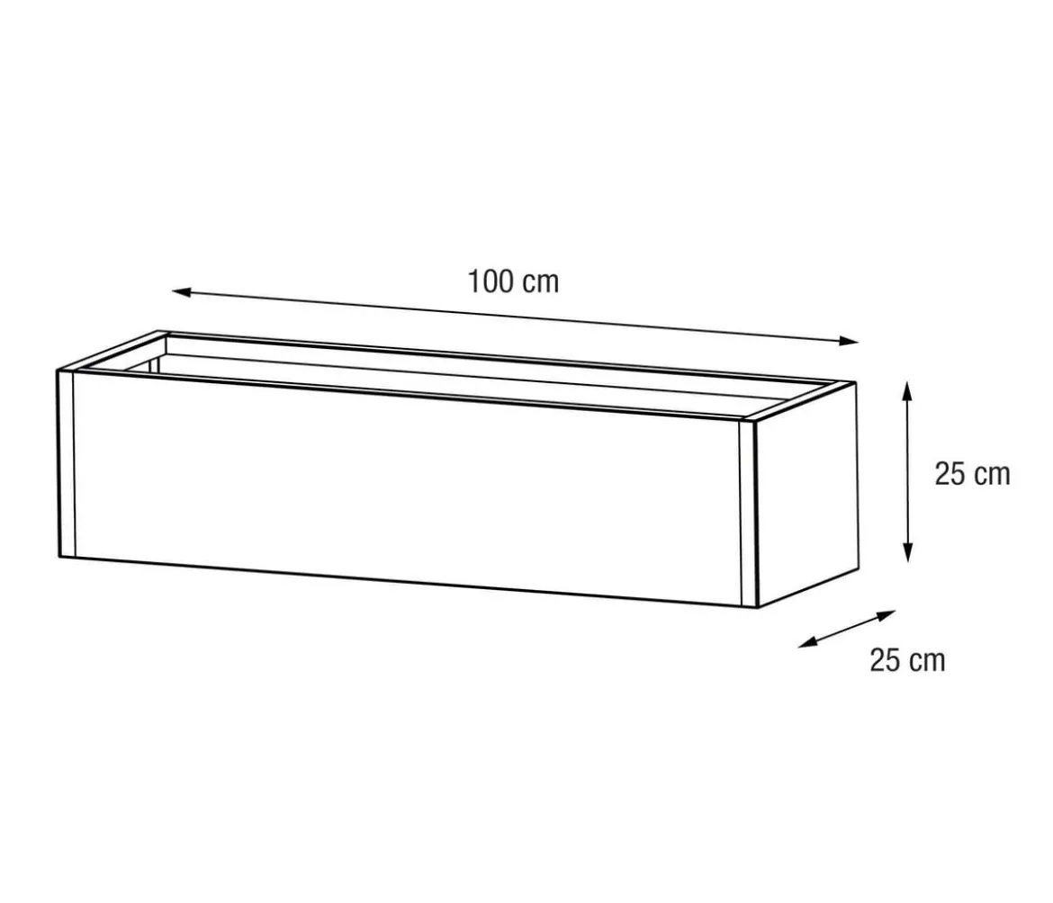 Herstera Metall-Pflanzkasten Cube Balcony, rechteckig, anthrazit