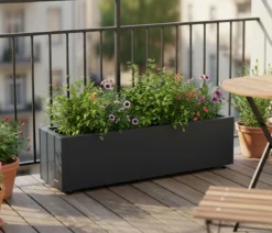 Herstera Metall-Pflanzkasten Cube Balcony, rechteckig, anthrazit