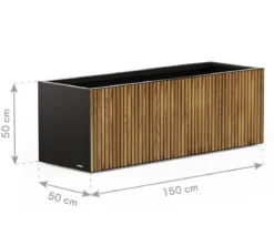 Herstera Metall-Pflanzkasten Deco Planter, rechteckig, schwarz/natur