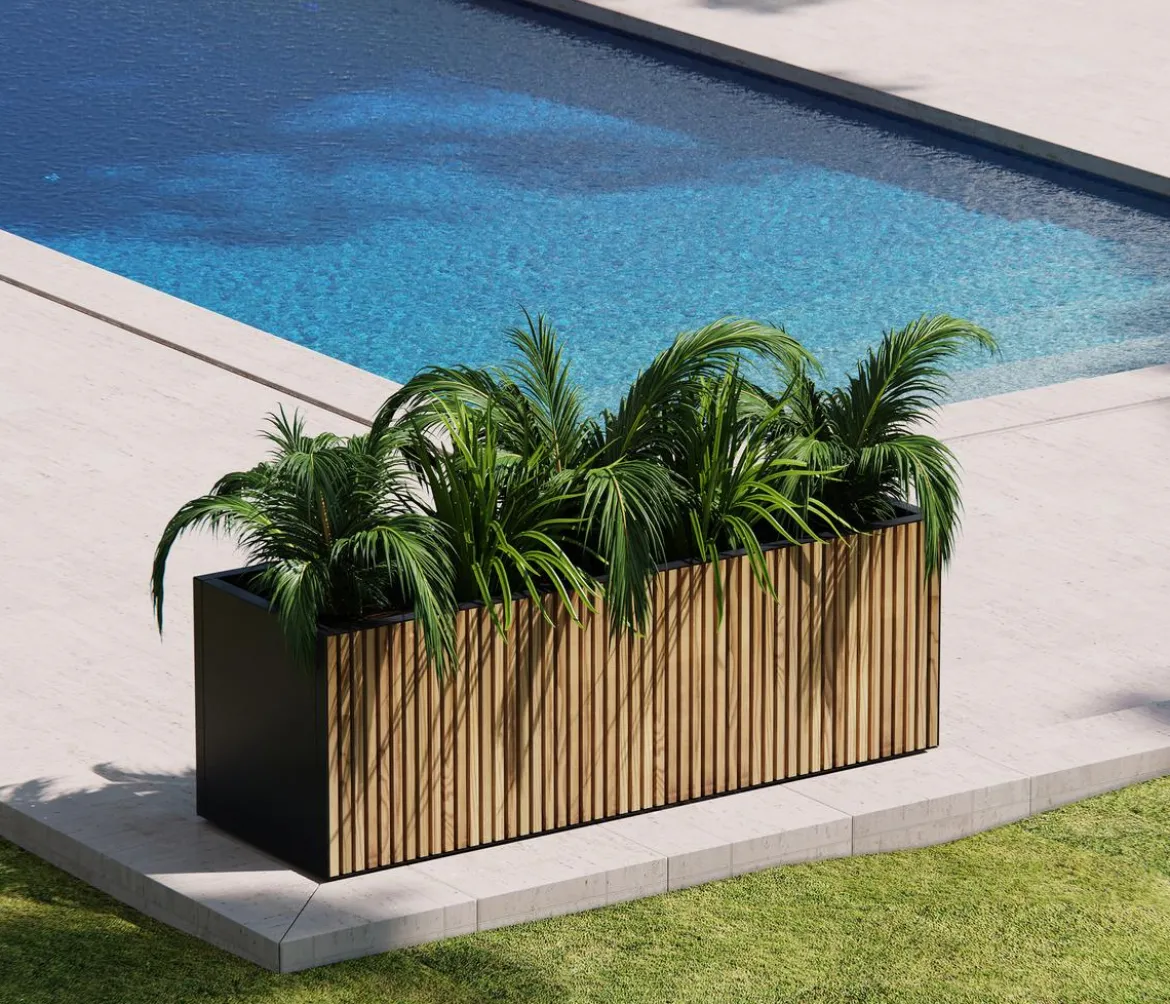 Herstera Metall-Pflanzkasten Deco Planter, rechteckig, schwarz/natur