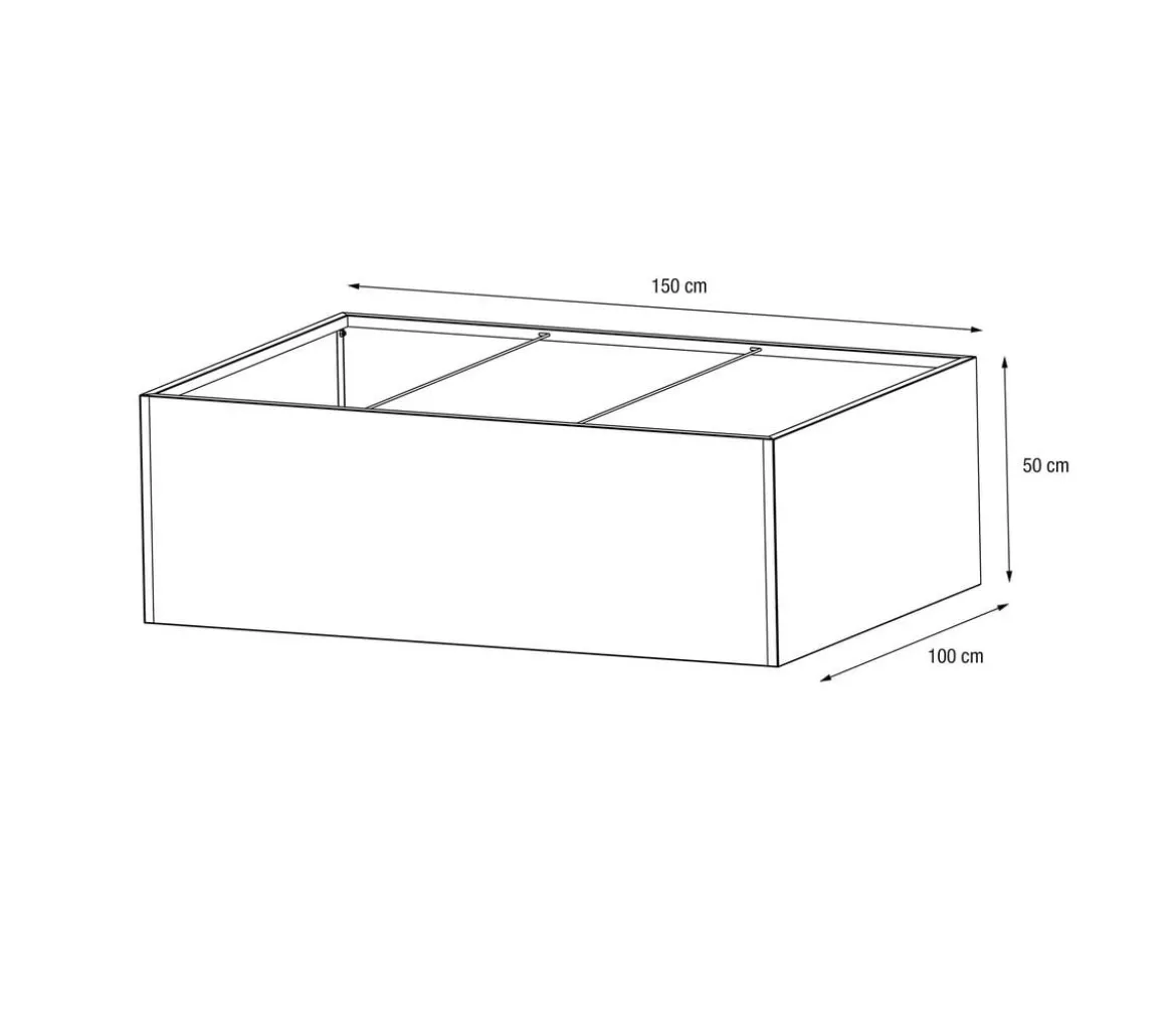 Herstera Metall-Pflanzkasten Cube Edge, rechteckig, anthrazit, ca. B150 cm