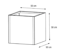 Herstera Metall-Pflanztopf Cube, quadratisch, anthrazit
