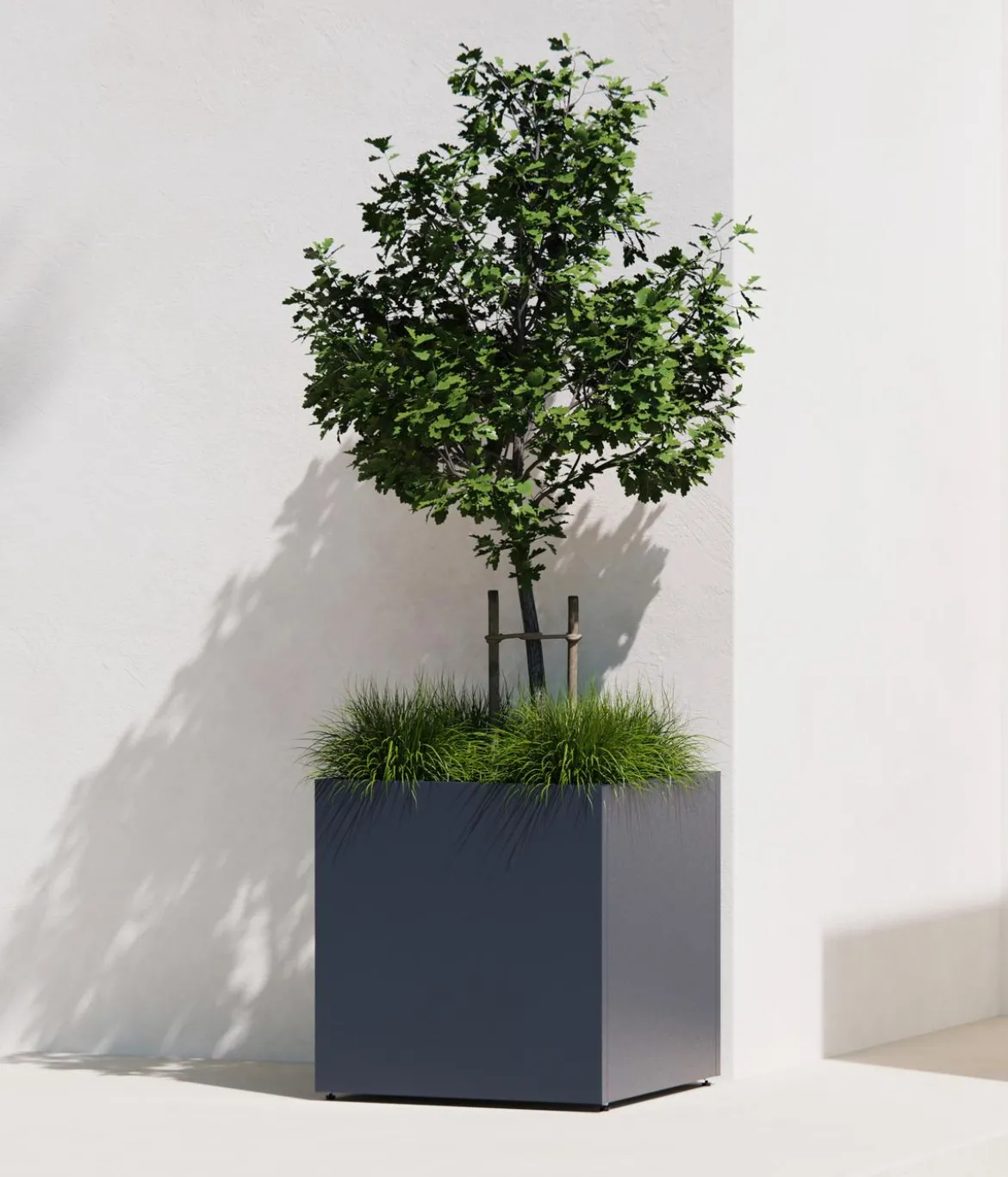 Herstera Metall-Pflanztopf Cube, quadratisch, anthrazit