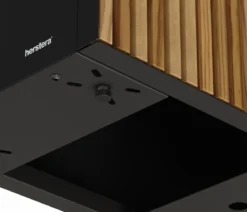 Herstera Metall-Raumtrenner Deco Planter LED, rechteckig, schwarz/natur