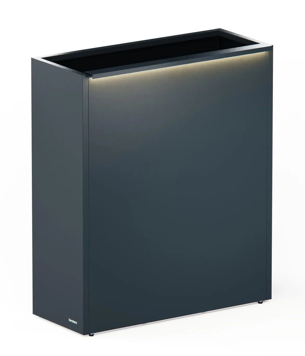 Herstera Metall-Raumtrenner Cube LED, rechteckig, anthrazit