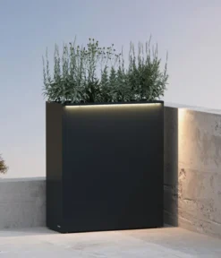 Herstera Metall-Raumtrenner Cube LED, rechteckig, anthrazit