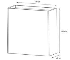 Herstera Metall-Raumtrenner Cube LED, rechteckig, anthrazit