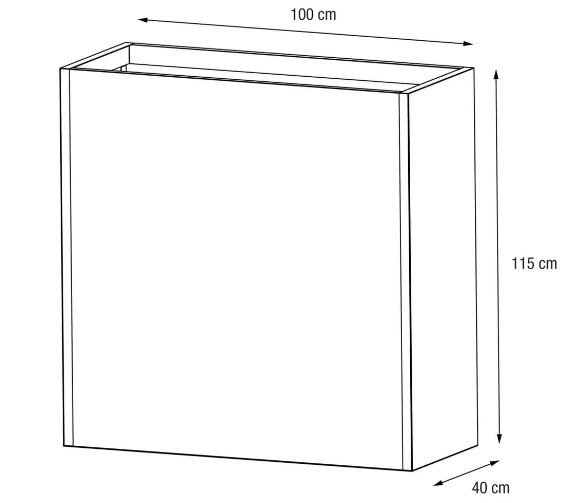 Herstera Metall-Raumtrenner Cube LED, rechteckig, anthrazit