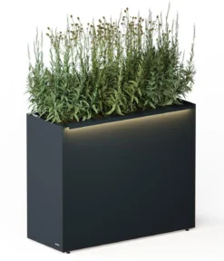 Herstera Metall-Raumtrenner Cube LED, rechteckig, anthrazit