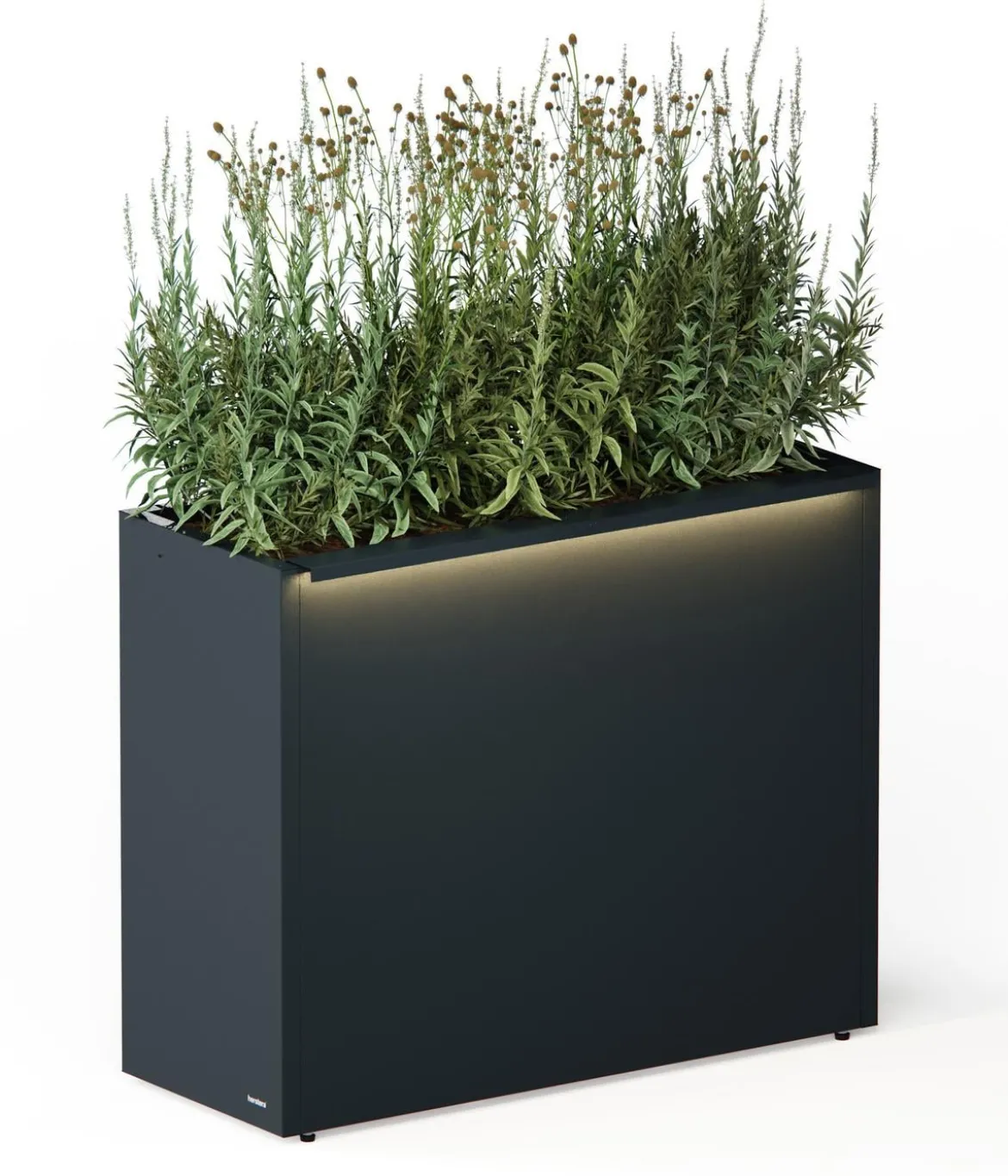 Herstera Metall-Raumtrenner Cube LED, rechteckig, anthrazit