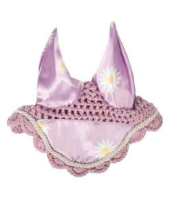 HKM KIDS Hobby Horsing Fliegenhaube mit Print, violett mit Gänseblümchen