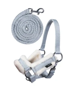 HKM KIDS Hobby Horsing Halfter und Strick, grau
